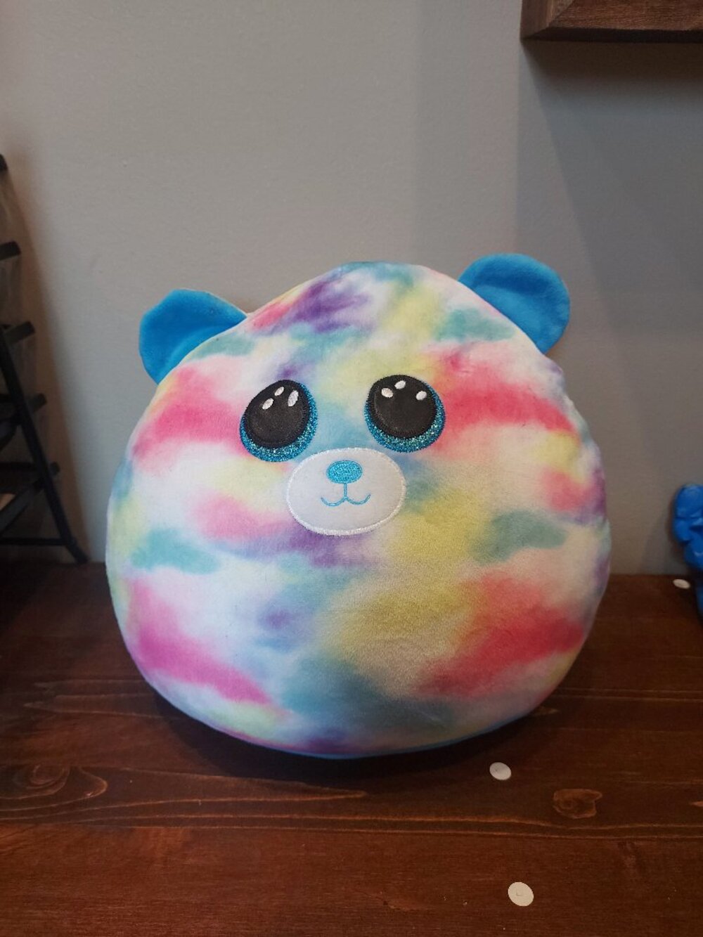 Squish-a-Boo Squishmallow “Hope” Rainbow Tie Dye Pastel Bear 10"